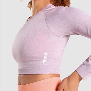 NEW Gymshark Adapt Crop Top - Marl/Purple - S